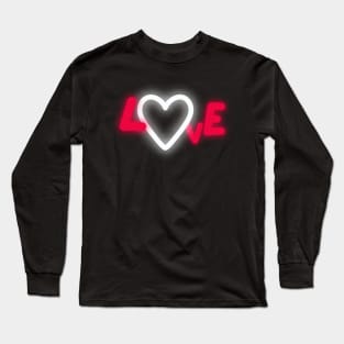 Neon whilte heart - Love Long Sleeve T-Shirt